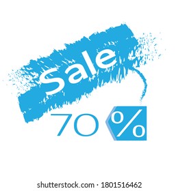 70% discount label for products