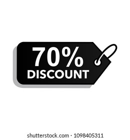 70% discount label symbol vector