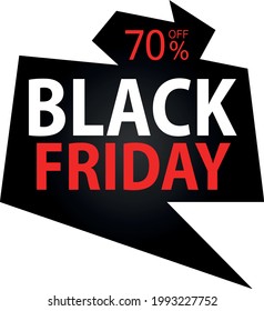 70% discount on special offer. Banner for black friday with seventy percent discount.