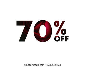 70% of the discount, promotion sale offer.