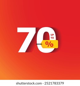 70% Discount Sale Illustration Design Collection Set Vector