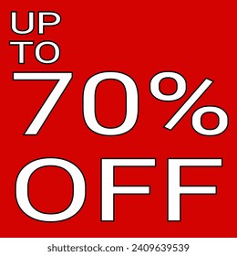 70%, Discount. Sale tags set vector badges template. Sale offer price sign. Special offer symbol. Discount promotion. Discount badge shape. Vector design