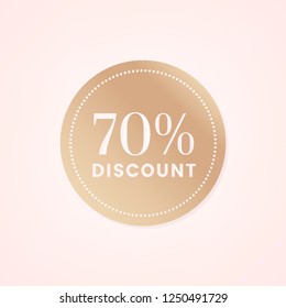 70% discount shop sale promotion advertisement badge vector