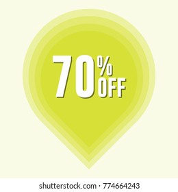 70% Discount sticker