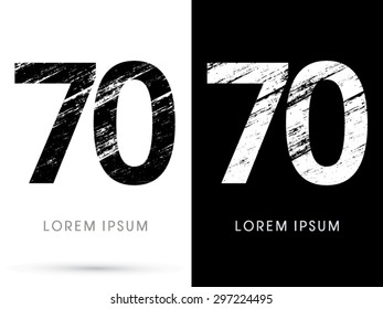 70 ,Font grunge destroy, graphic vector.