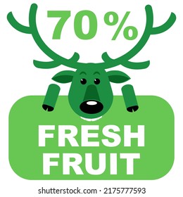70% fresh food everyday graphic label or sticker vector illustration isolated on white background, design vector illustration. Suitable for product label