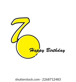 70 Happy Birthday lettering, continuous line drawing, banner, poster, flyer, greeting card, handwritten, emblem or logo design, one single line on a white background, isolated on a white background.