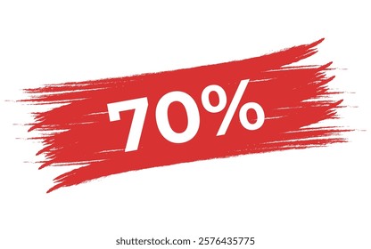 70% icon on a brush background on a white background
Vector discount with percentages on a red brush background