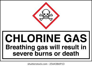 70 ISO 7010 GHS Chemicals Label and Hazard CAUTION Chlorine Gas Breathing Gas Will Result in Severe Burns or Death Horizontal.eps
