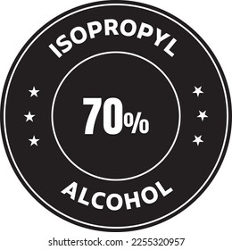 70% Isopropyl Alcohol black and white vector icon Illustration