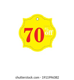 70 % label Discount template design vector illustration.Sale of special offers