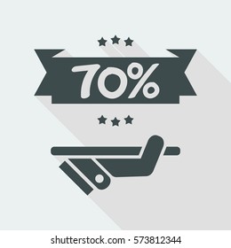 70% Label icon