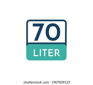 70 liters icon vector illustration