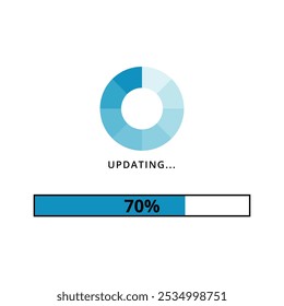 70% loading bar for websites and graphic resources.