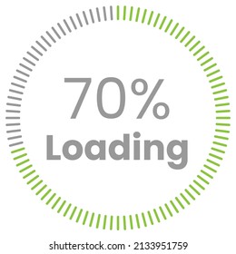 70% Loading. 70% circle diagrams Infographics vector, 70 Percentage ready to use for web design ux-ui