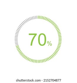 70% Loading. 70% circle diagrams Infographics vector, 70 Percentage ready to use for web design ux-ui.