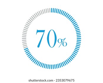 70% Loading. 70% circle diagrams Infographics vector, Percentage ready to use for web design.