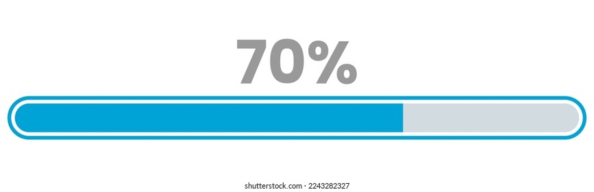 70% Loading. 70% progress bar Infographics vector, 70 Percentage ready to use for web design ux-ui