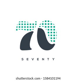 70 number logo check design digit vector template