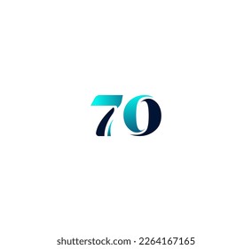 70 Elementos de plantilla de diseño del logotipo de números. Logo digital abstracto moderno. Ilustración vectorial.