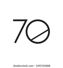 70 number logo template vector icon design