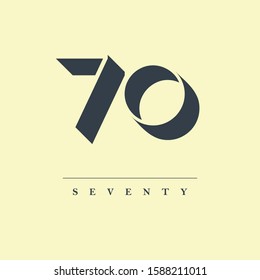 70 Number shadow letter design logo vector