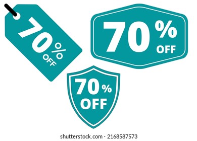 70 % off badge and banner