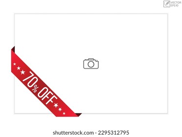 70% off banner design. 70% off icon. Flat style vector illustration.
