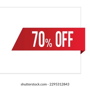 70 % Rabatt auf Bannerdesign. 70 % Rabatt auf das Symbol. Flache Vektorgrafik.