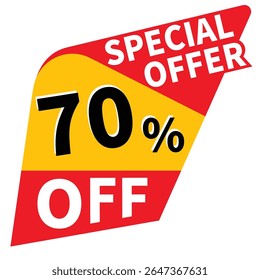 70% off big discount promotion vector illustration, offer sale banner, big deal sales offer design in typography, vector in transparent background