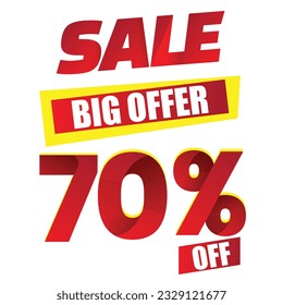 70% off. big offer 70% percent off banner poster design