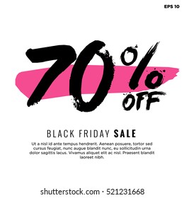 70% OFF Black Friday Sale (Promotional Poster Design Vector Illustration) With Text Box Template