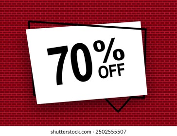 70% Off discount. Banner for promotion and offer