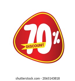 70% off discount banner. Special offer sale tag vector