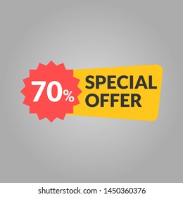 70% off discount label vektor 