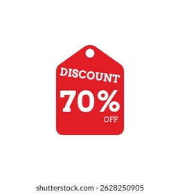 70% Off Discount Price Tag Vector