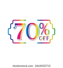 70% Off Discount Rainbow Design