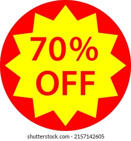 70% off discount sticker design