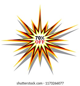 70% off discount sticker offer promo 