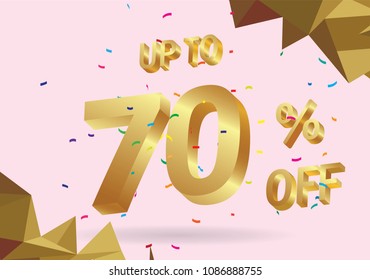 70% OFF Discount Sticker. Sale Red Tag Isolated Vector Illustration. Discount Offer Price Label, Vector Price Discount Symbol.