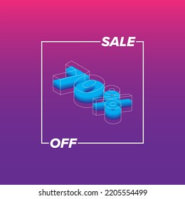 70% de descuento en el número de 3D del afiche de la compra de Flash Sale o banner magenta gradiente púrpura, diseño de plantillas de banner de Flash Sales para medios sociales y sitio web.Campaña o promoción de oferta especial de venta flash