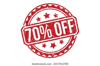 70% Off grunge rubber stamp on white background. 70% Off Rubber Stamp.