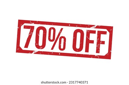 70% Off grunge rubber stamp on white background. 70% Off Rubber Stamp.
