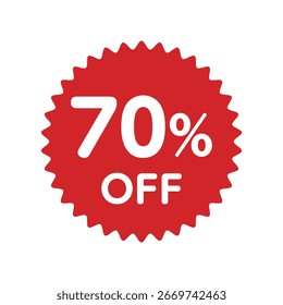 70% de descuento icono. Icono de descuento.