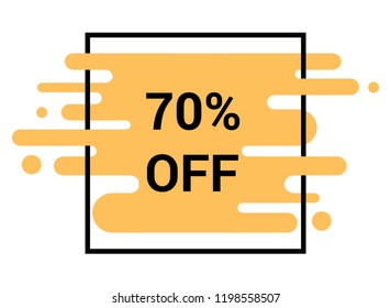 70% OFF label. Discount offer price modern Illustration, Vector discount symbol