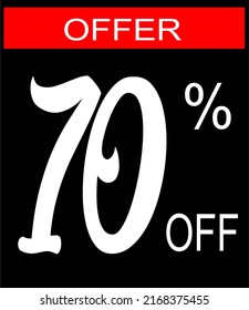 Afiche de oferta 70% fuera de oferta para ser utilizado en la tienda