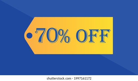 70% de descuento naranja y azul para ofertas especiales en descuentos y promociones.