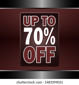 Up to 70% off, promotion background design.