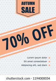 Up to 70% off Sale. Autumn sale. Vector illustration