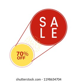 70% off SALE badge vector